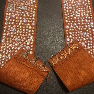 GFranco Gold and Rhinestone Elasticated Dance Belt & or neck collar